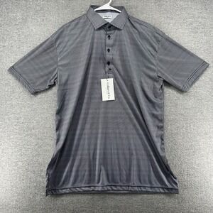 Collars & Co Golf Polo Shirt Men Size XL Black White Gingham NEW